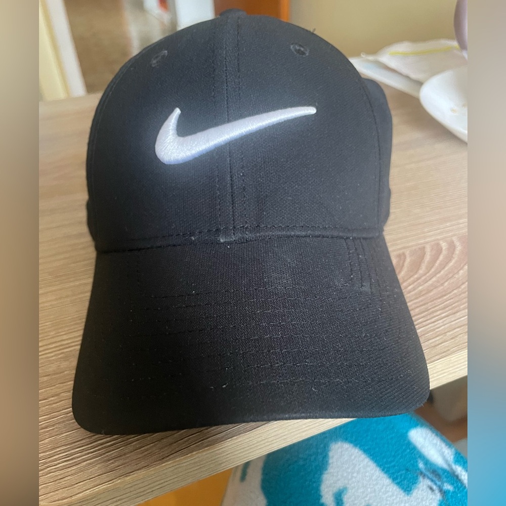 Nike Black and Silver Logo Cap